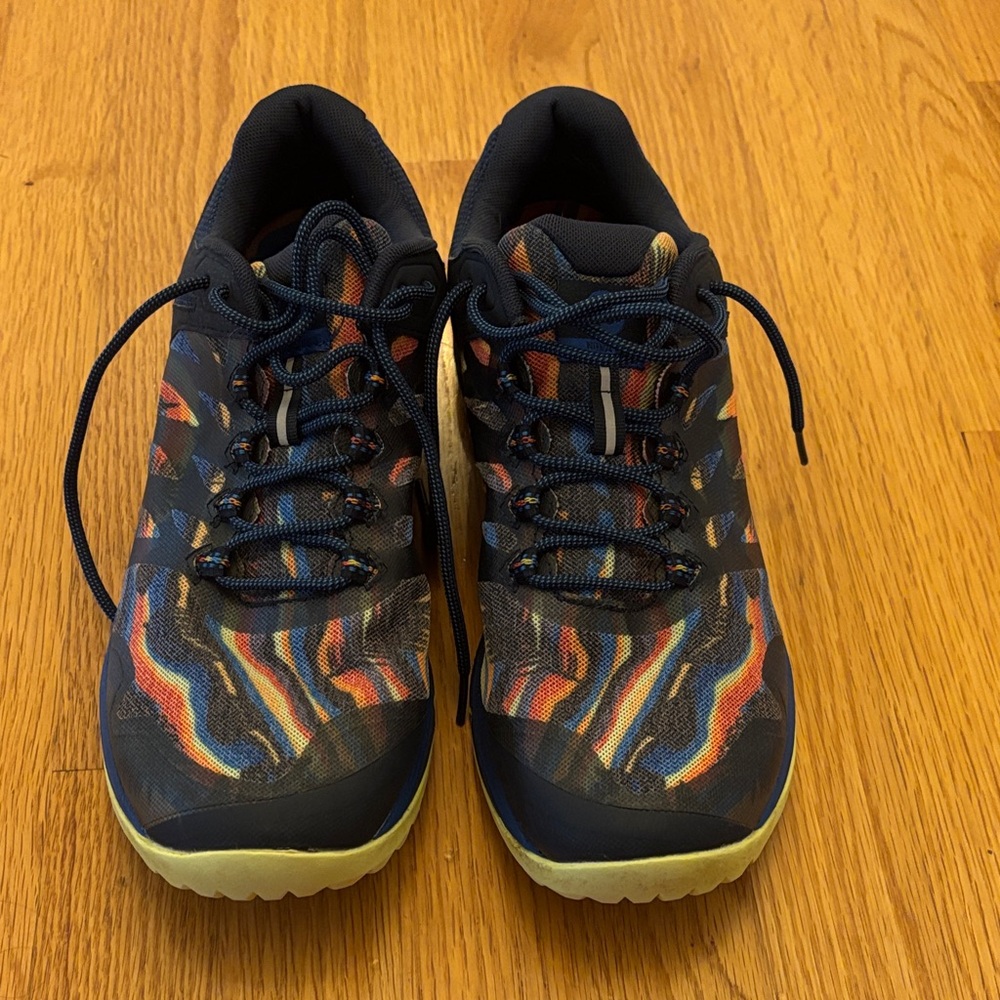 EUC Merrell Men’s Sz 10.5 Hiking Sneakers Orange Yellow Blue Black